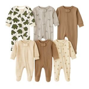 Baby Boy Footed Pajamas Bundle 3M–6M | Lot of 6